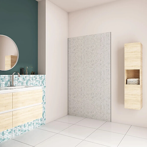 Aica Sanitaire AICA Panneau mural de douche béton gris90x210cm Panneaux muraux salle de bain habillage mural aluminium