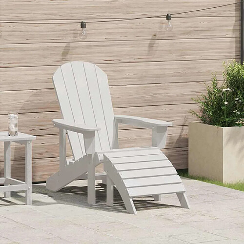 vidaXL Chaise Adirondack Blanc 82 x 74 x 92 cm HDPE