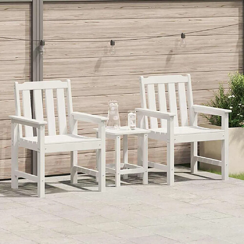 vidaXL Chaise de jardin. 2 pcs Blanc 65,5 x 59 x 88 cm HDPE
