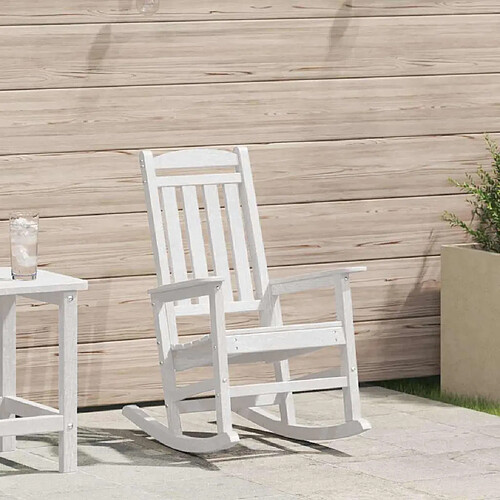 vidaXL Chaise Berçante de Jardin Blanc 92 x 70 x 108 cm HDPE