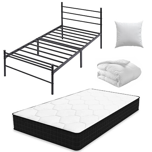Sinlikon Ensemble lit 90x190 avec matelas et couette et oreiller