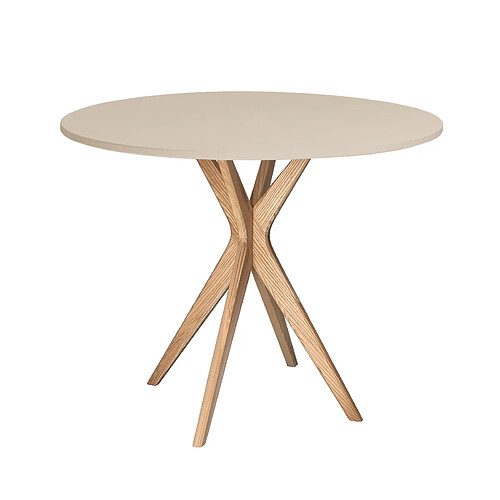 Ragaba Table à manger ronde - Brun beige