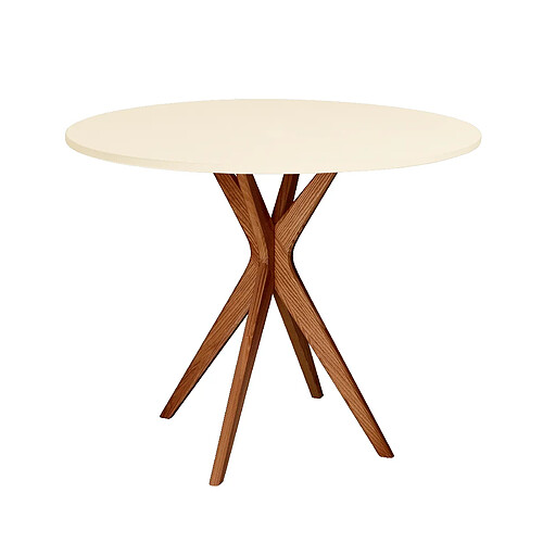 Ragaba table à manger Jubi ronde - Blanc craie chêne