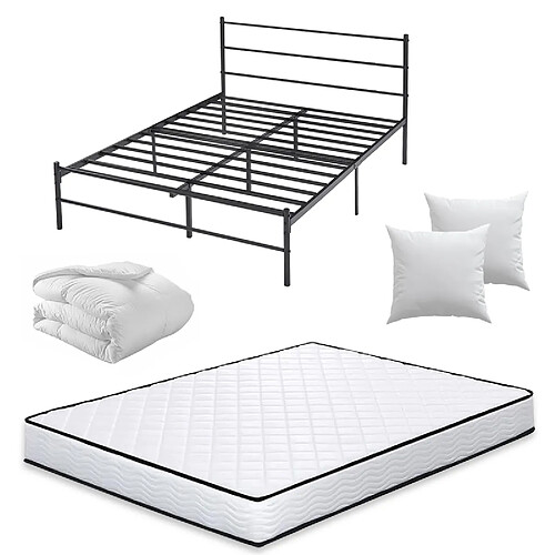 Sinlikon Ensemble lit 160x200 avec matelas et couette et oreillers