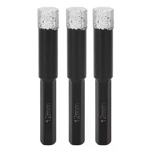 Foret diamant tige hexagonale - Lot de 3