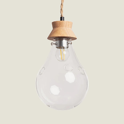 Ledkia Suspension bois et verre Kathu Bumbieris - Naturel