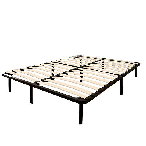 Sinlikon Sommier 160x200cm avec 9 Pieds - Sommiers à Lattes en Bois - 2x14 Lattes