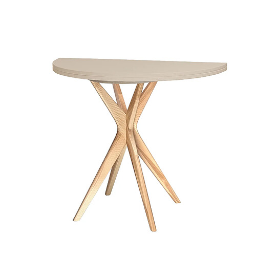 Ragaba Table demi-lune extensible - Brun beige