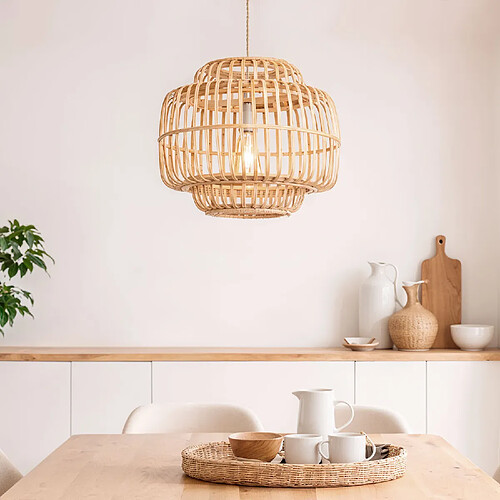 Ledkia Suspension bambou Moruya - Bambou naturel