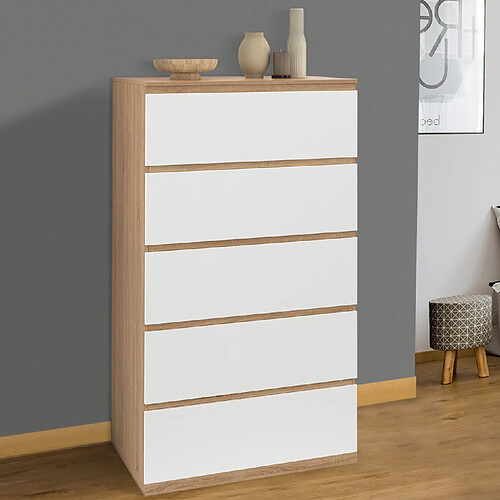 Idmarket CHIFFONNIER 5 TIROIRS TOMI 60C
