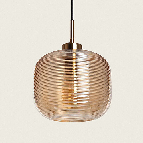 Ledkia Suspension Métal et Verre Beryl Gris Fumée