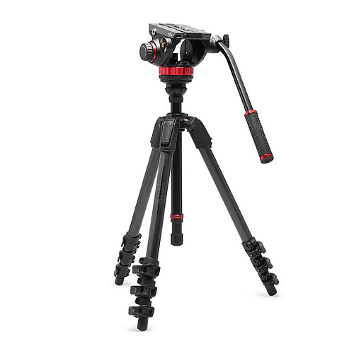 MANFROTTO Trépied vidéo en carbone avec rotule fluide à base plate type 502 - MVK502055CXP