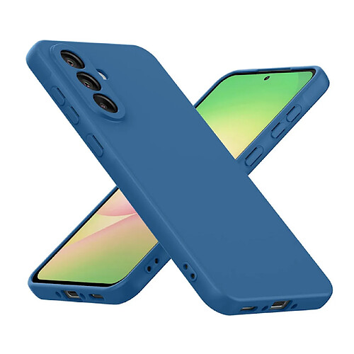 Htdmobiles Coque pour Samsung Galaxy A36 et A56 5G - housse etui silicone gel fine + film ecran - BLEU FONCE