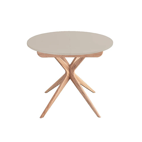 Ragaba table à manger ronde extensible - Brun beige