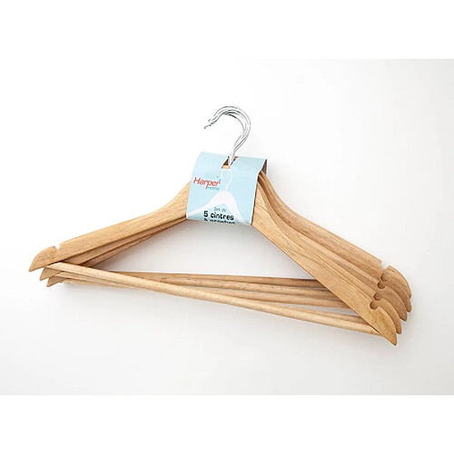 Harper Lot de 5 cintres pantalon - Bois