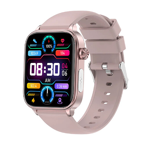 Montre intelligente ET570 - Appels Bluetooth - Température corporelle - rose