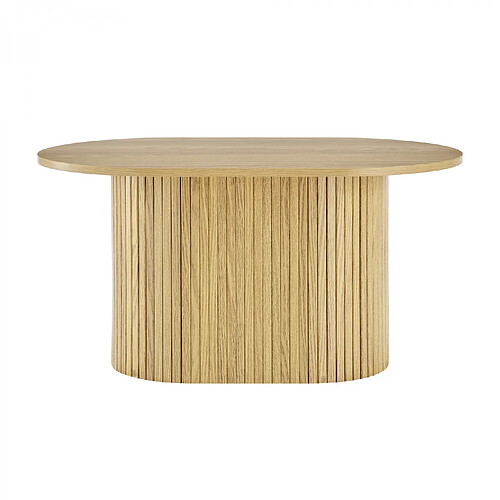 LORIKEET LIVING Table basse ovale 80 cm callix UH11253 MDF lattes chêne