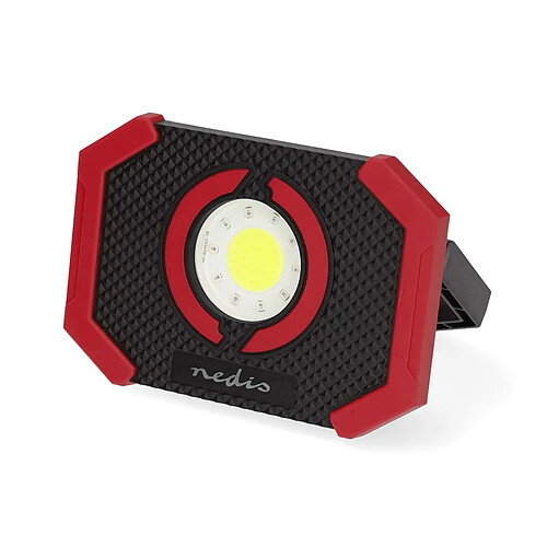 Nedis Lampe de Travail à LED 10W 1000lm Rechargeable avec Support Aimanté Noir / Rouge