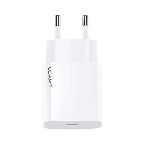 Usams Chargeur Secteur USB-C Powery Delivery 3.0 20W Ultra-Rapide Compact Blanc