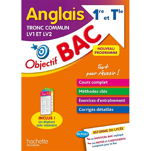 Anglais 1re et terminale : tronc commun LV1 et LV2 : nouveau programme · Occasion