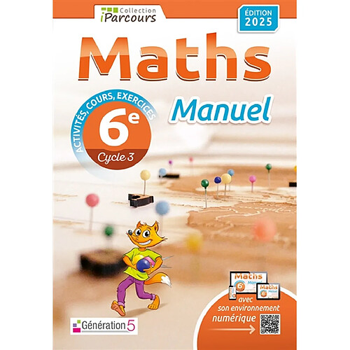 Manuel iParcours maths 6e (édition 2025)