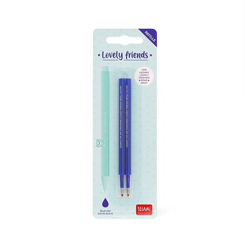 Légami Recharges stylo gel Lovely Friends - Lot de 2