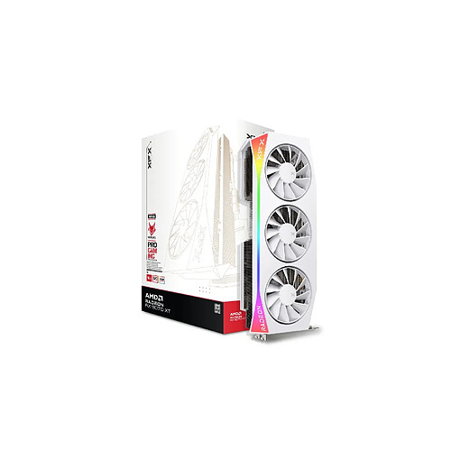 Carte graphique de jeu XFX Mercury AMD Radeon RX 9070XT OC blanche (RX-97TRGBBW9)