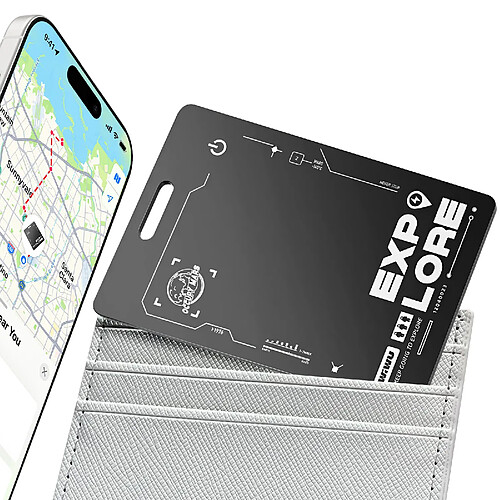 wiwu Tracker Bluetooth AirCard pour iPhone et iPad Format Carte Noir Noir