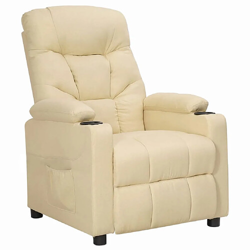 vidaXL Fauteuil inclinable Crème Tissu