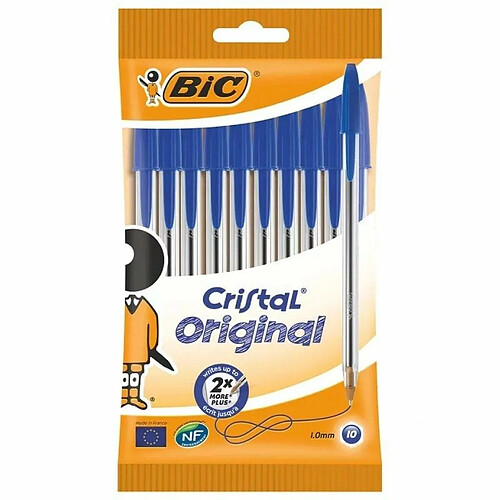 Ensemble de Stylos Bic Cristal Original 516352 Bleu (10 Unités)