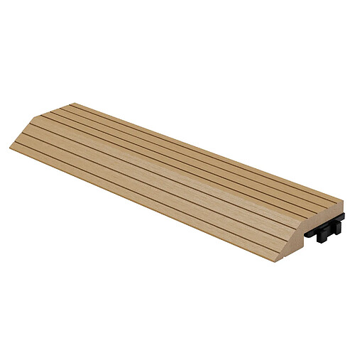 ML-Design Bordure à finition latérale droite pour dalles sol WPC clipsable teck 30x7,5 cm