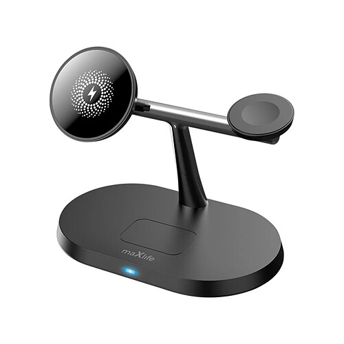 Maxlife Station de Charge 3-en-1 15W Noir / Argent