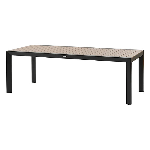 Hesperide Table de jardin fixe en aluminium effet bois 8 places EVASION - Honey et graphite