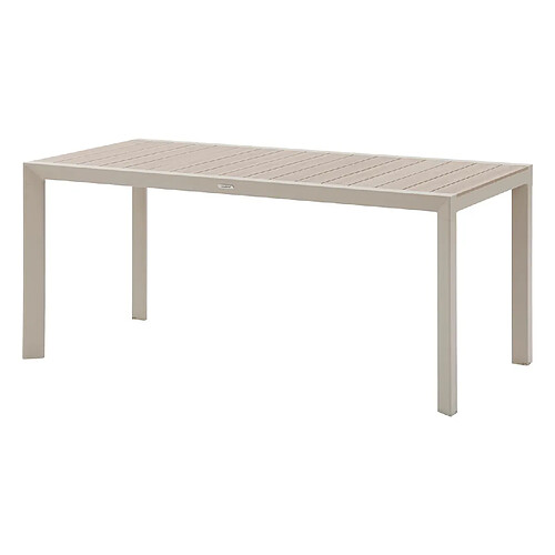Hesperide Table de jardin fixe en aluminium effet bois 6 places EVASION - Lin et argile