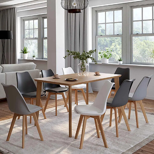 Idmarket Lot de 8 chaises scandinaves SARA