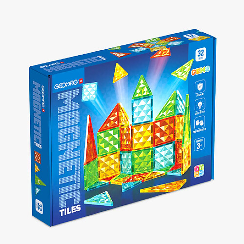 Geomag Tiles Gems plaques magnétiques - 32 pièces