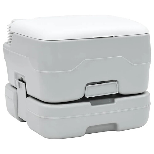 VIDAXL Toilette Portable - Grise/Blanche 10L