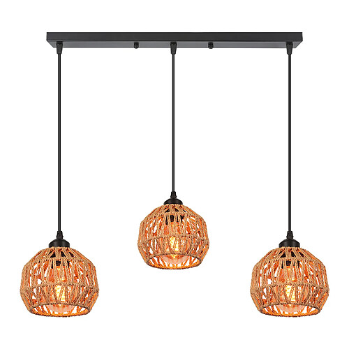 Stoex Suspension lustre corde chanvre - Noir