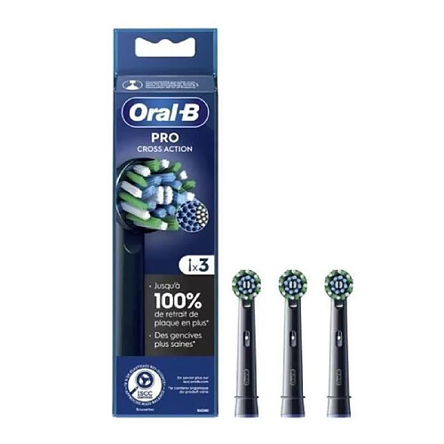 Oral-b Brossettes de rechange Pro Cross Action - Noir, lot de 3
