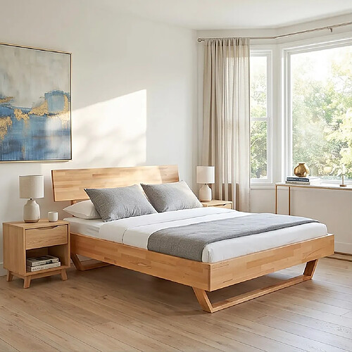 Le Quai Des Affaires Lit 160x200 cm TAO + Sommier / Hêtre massif huilé