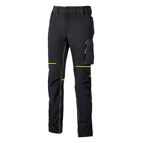 U-Power Pantalon de travail Slim - Noir Carbone/Jaune WORLD