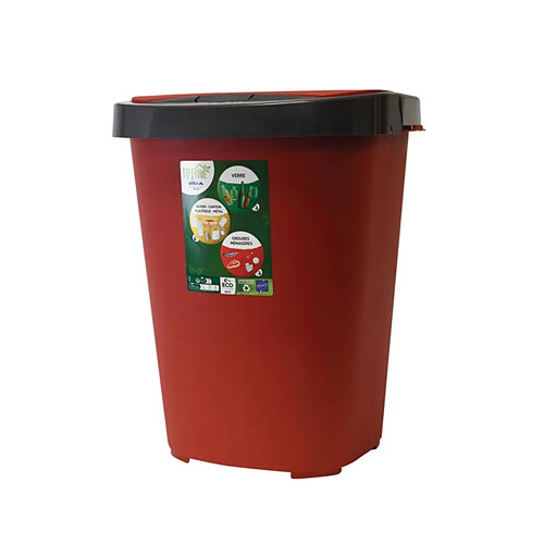 EDA Plastiques Poubelle à pédale 40l rouge - 010623 R.RU/G.A - EDA