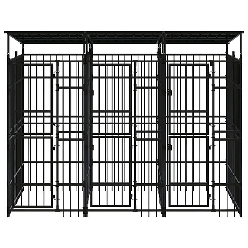 Chenil avec toit Helloshop26 02_0041761 - 5,53 m² Noir