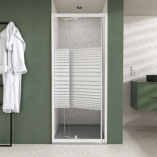 AURLANE Flexy - Porte de douche pivotante 80 cm