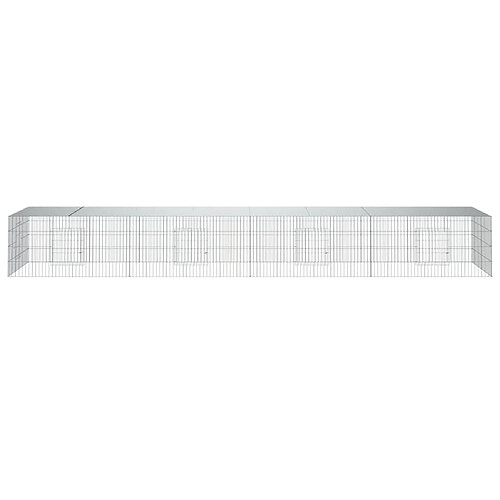 Helloshop26 Cage à lapin 433 x 109 x 54 cm - Argent