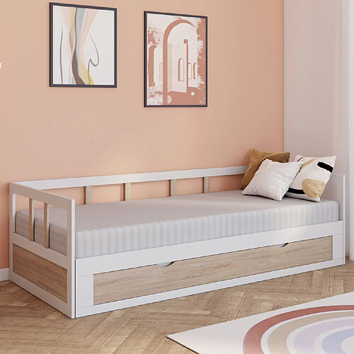 Idmarket Lit gigogne 90/x190 + tiroir