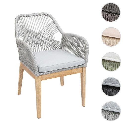 Mendler Chaise de jardin corde - Gris clair