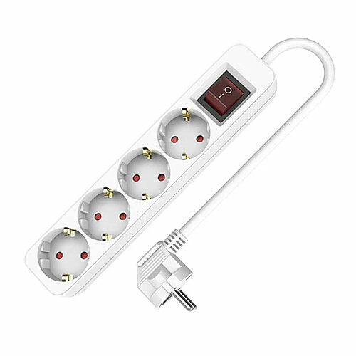 Tm electron Rallonge 4 prises Schuko - Blanc