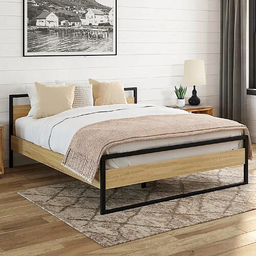 Idmarket Lit double DETROIT 140x190 cm