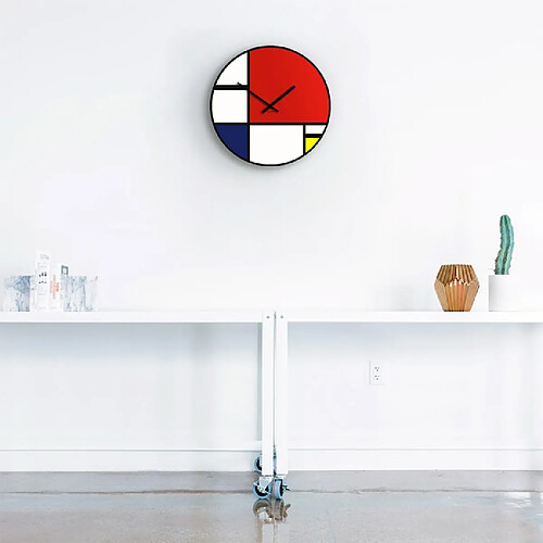 Designobject Horloge murale Mondrian - Blanc